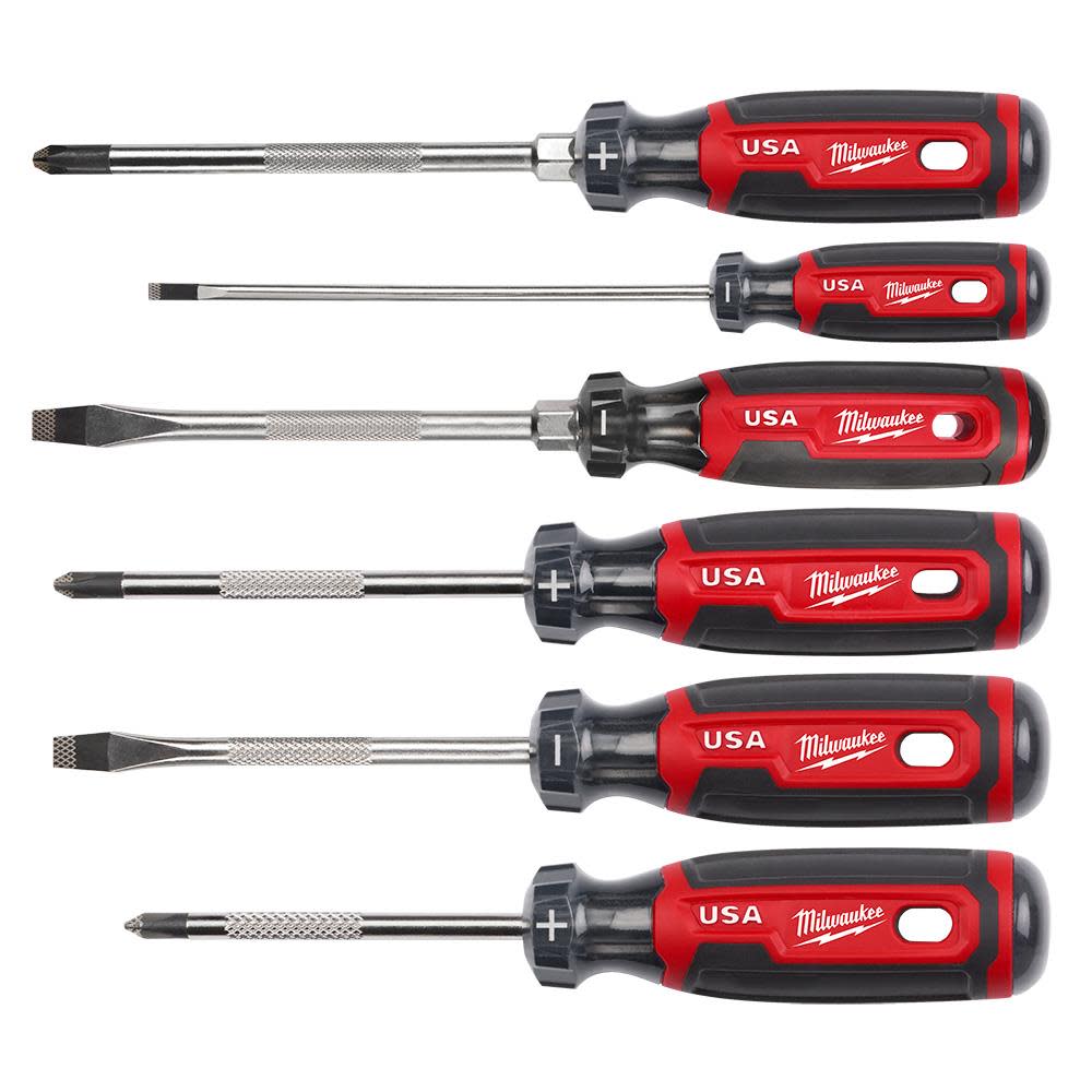 Milwaukee Cushion Grip Screwdriver 6pc Kit (USA) MT2006 Acme Tools