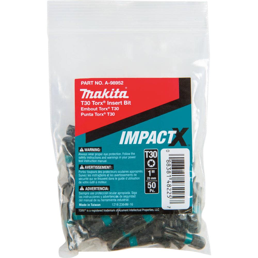 

Makita Impact X T30 Torx 1 Insert Bit 50/pk Bulk