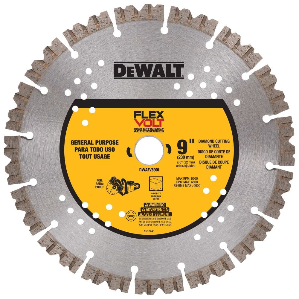 DEWALT FLEXVOLT 9 Inch Segmented Rim Diamond Wheel for Concrete image number null