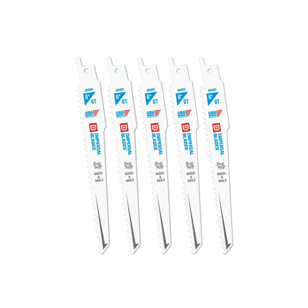 

Imperial Blades Standard 6" 6 TPI Wood & Nails Reciprocating Blade 5PC