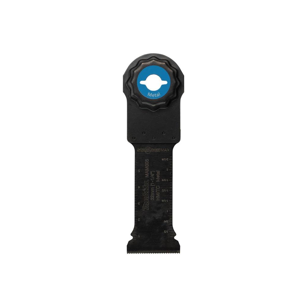 

Makita StarlockMax Oscillating Multi Tool 1 1/4" Hard Metal with Tungsten Carbide Teeth Plunge Cut Blade for Metal Cutting