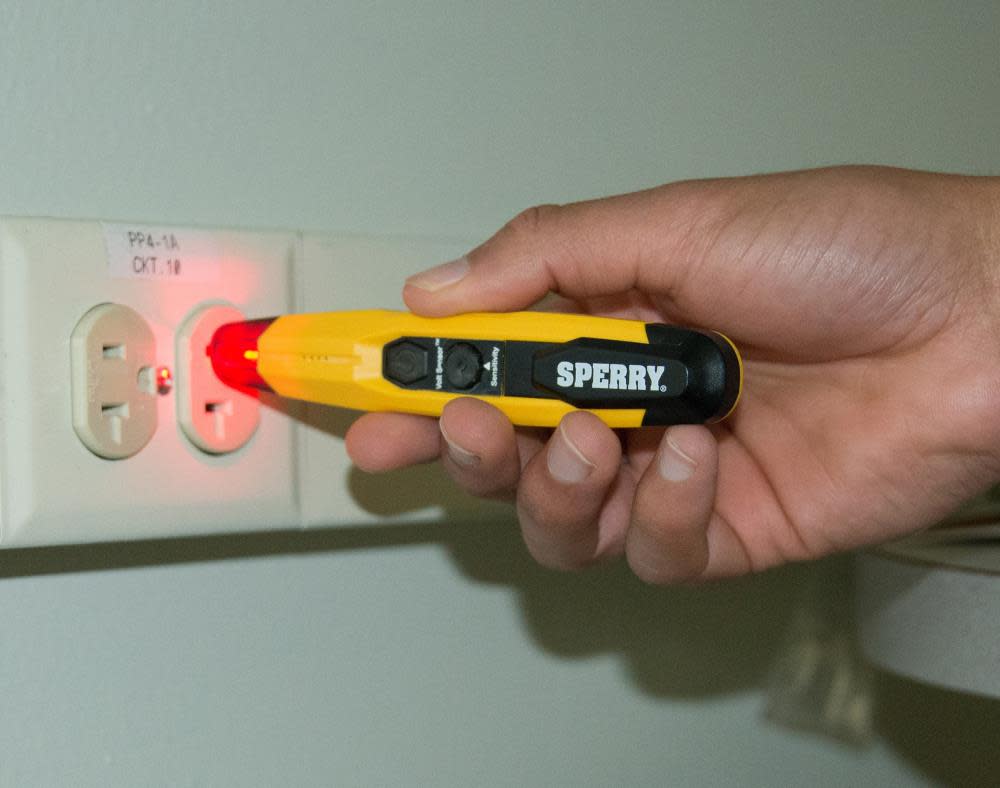 Yellow Adjustable Non-Contact Detector with Flashlight