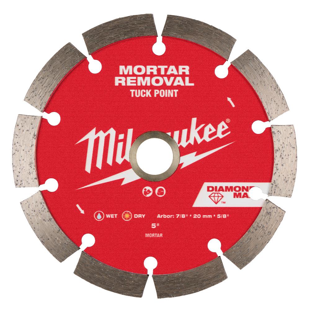 Milwaukee Diamond Max 5 Inch Segmented Rim Diamond Tuck Point Blade for Mortar