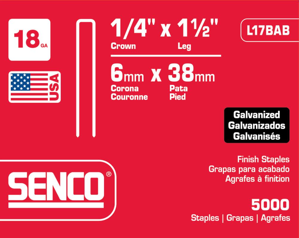 

Senco 1-1/2 In 18 Gauge Medium Wire Staple