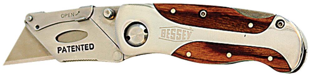 

Bessey Folding Utility Knife Wood Inlay Handle