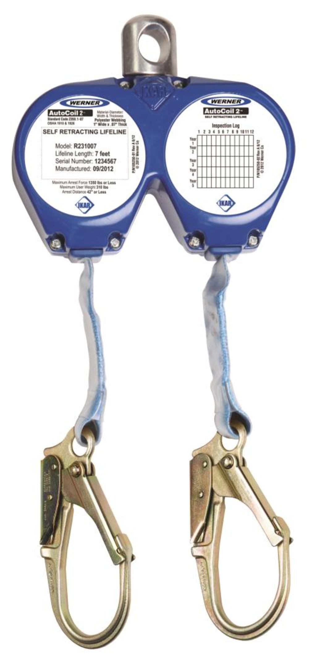 

Werner AutoCoil2 7 Ft. Web Self-Retracting Lifeline Dual Leg with Rebar Hooks