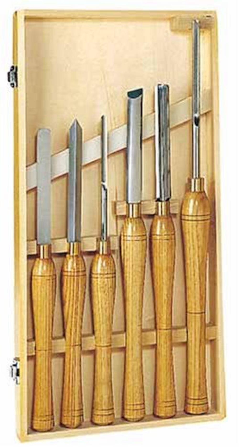 PSI Woodworking Products High Speed Steel Wood Lathe Chisel Turning Set  6-Piece LCSIXW - Acme Tools