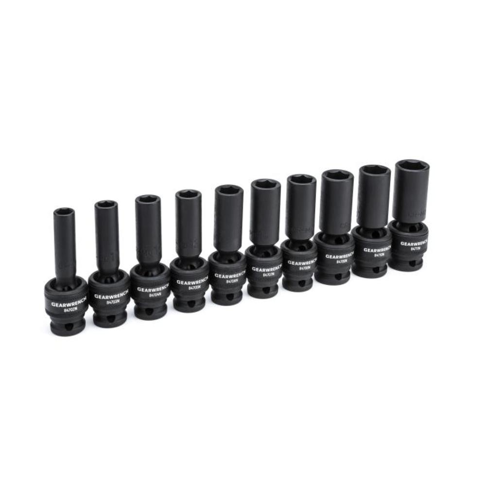 GEARWRENCH 1/2 Inch Drive 6 Point Metric Deep Universal Impact Socket ...