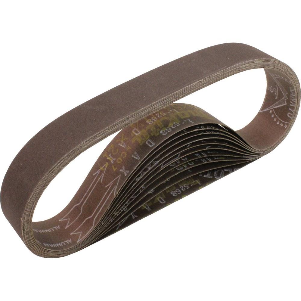 Makita 1-1/8 in. x 21 in. 180-Grit Abrasive Belt (10-Pack)