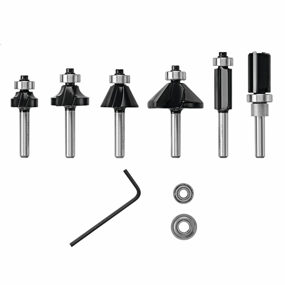 Bosch Carbide Tipped Trim & Edging Router Bit Set 6pc image number null