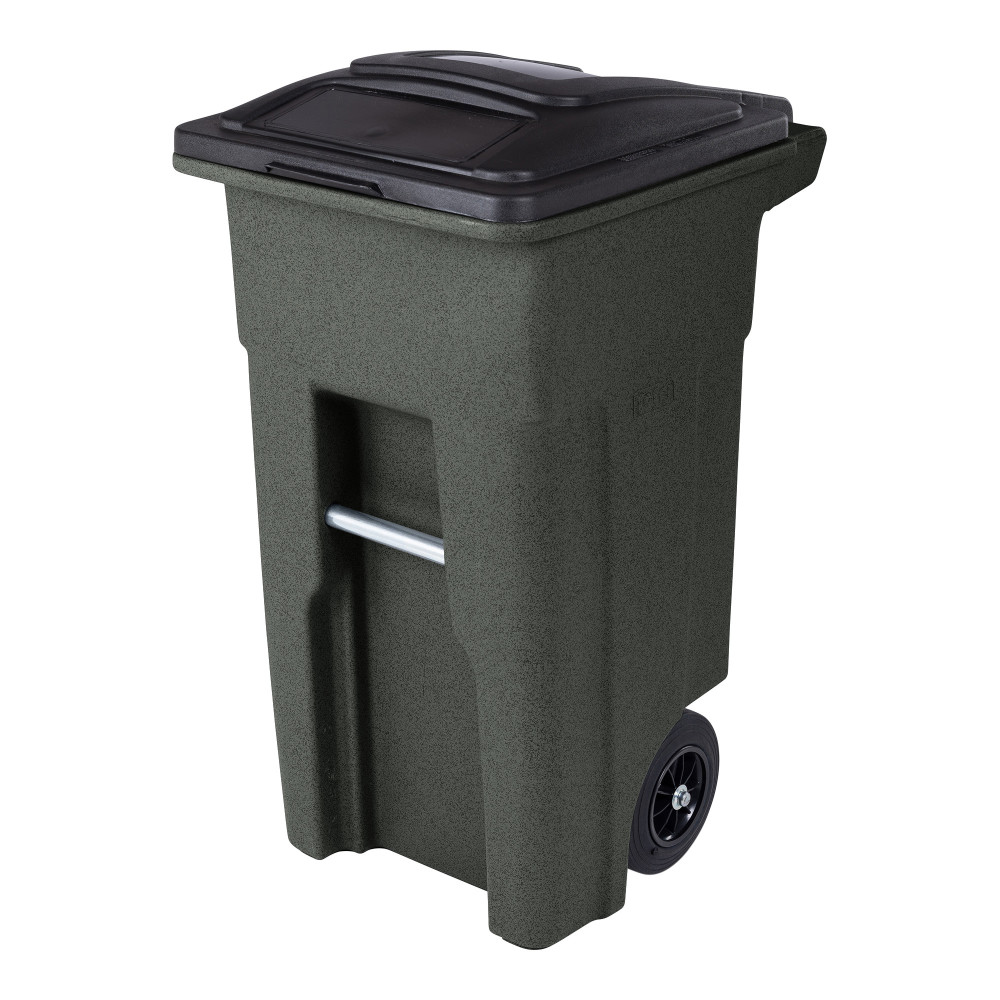 

Toter 32 Gallon Greenstone Trash Can with Quiet Wheels and Attached Lid