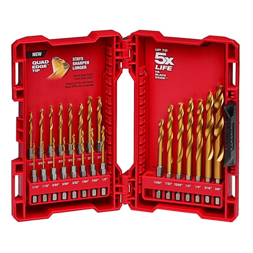 

Milwaukee SHOCKWAVE Impact Duty RED HELIX Titanium Drill Bit Set 23PC