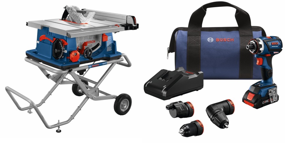 

Bosch Worksite Table Saw 10 & Stand with 18V EC Flexiclick 5 In 1 Drill/Driver Kit Bundle