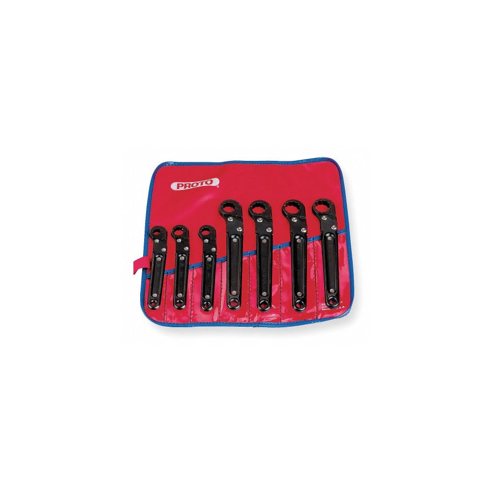 Proto 7 Piece Ratcheting Flare Nut Wrench Set 12 Point J3800A Acme Tools