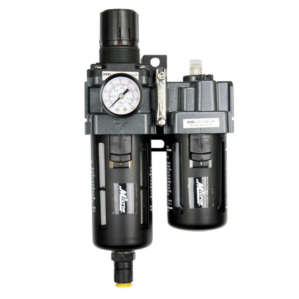 

Milton 3/8" NPT Polycarbonate FRL Air Filter Regulator with Lubricator