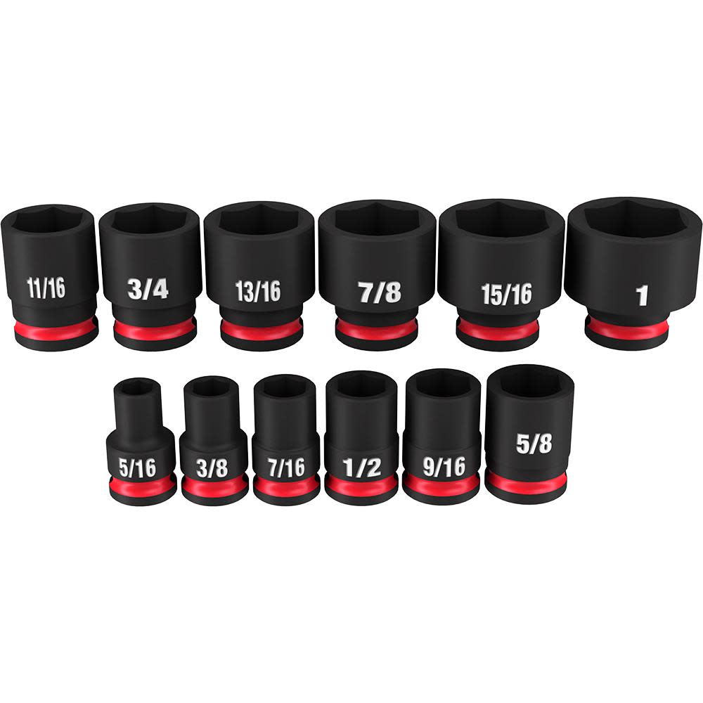 

Milwaukee Impact Socket 3/8" Drive SAE Standard 6 Point 12pc