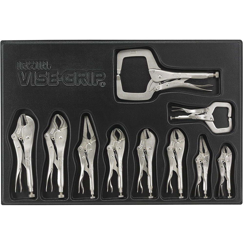 Irwin Vise-Grip Locking Pliers Set With Tray, 10-Piece 1078TRAY
