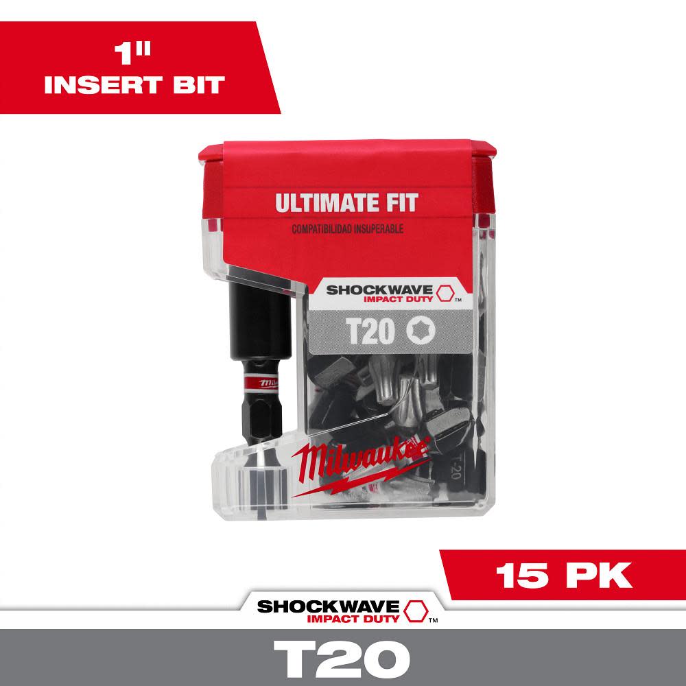 Milwaukee SHOCKWAVE Impact T20 Insert Bits with Bit Holder 25PK