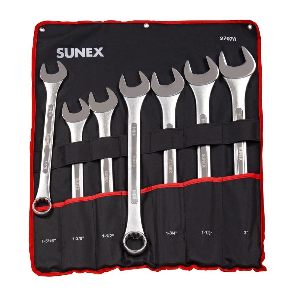 Sunex SAE Raised Panel Jumbo Combination Wrench Set 7pc 9707A