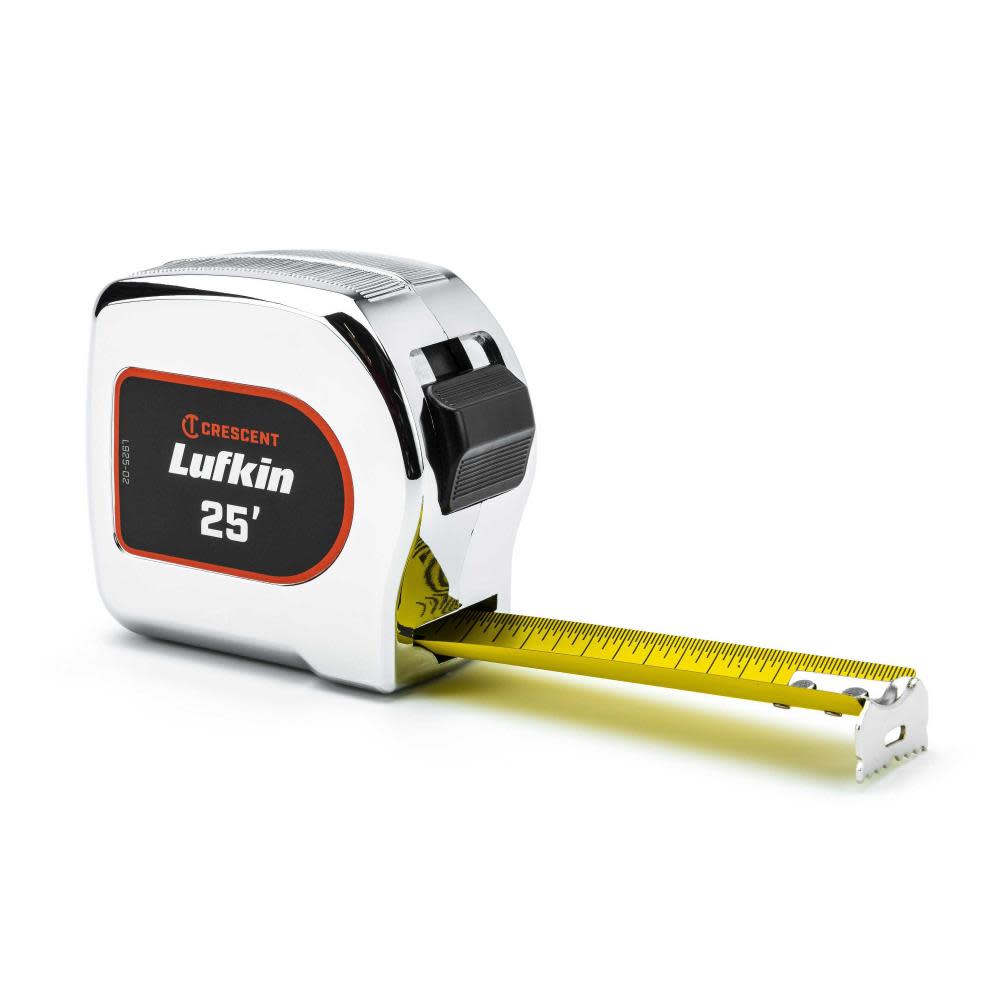 

Crescent Lufkin Chrome Case Yellow Clad Tape Measure 1 1/8" x 25'