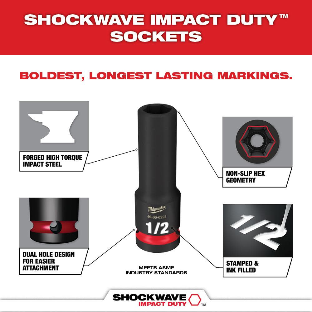Milwaukee SHOCKWAVE Impact Duty Socket 3/8 Dr 36pc SAE/MM