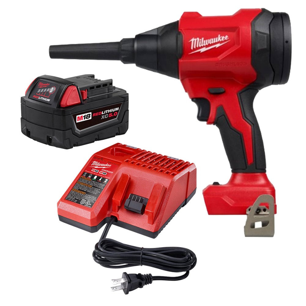 View Milwaukee M18 Compact Blower, M18 Redlithium XC5.0 Starter Kit Bundle