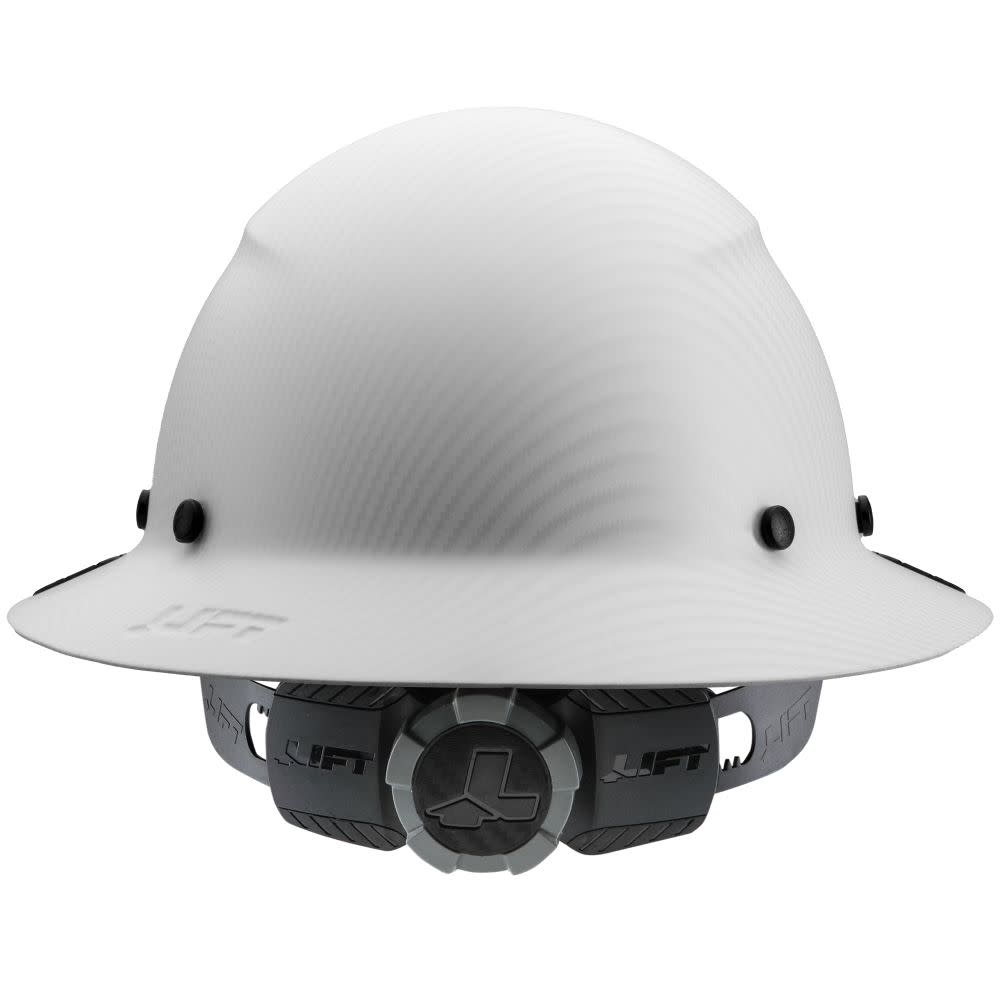 Lift Safety Fiber Resin DAX Carbon Full Brim Hard Hat, White