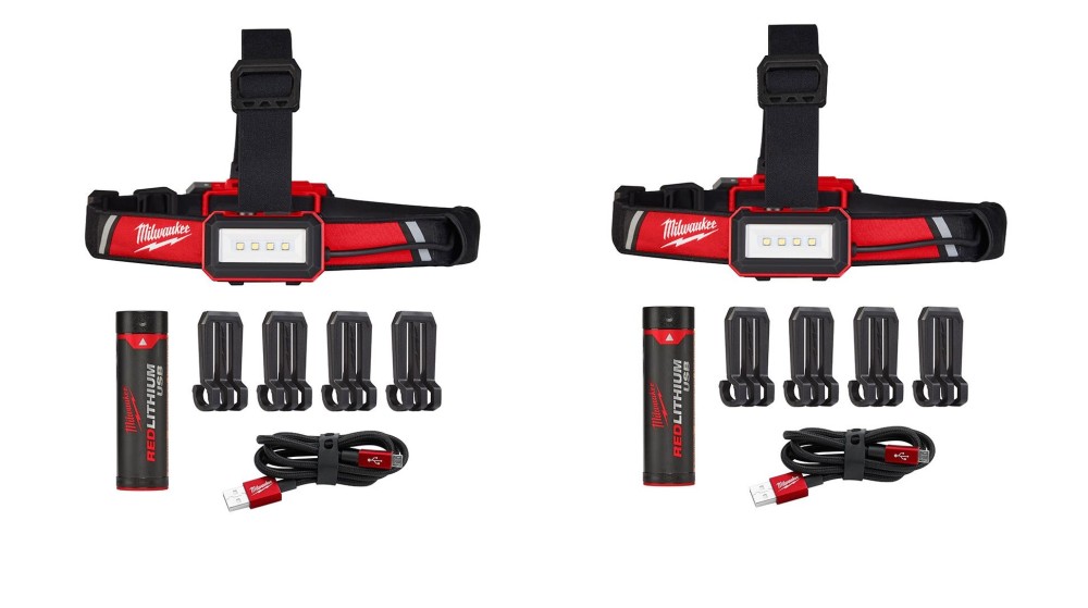 

Milwaukee Headlamp USB Rechargeable Low-Profile 2pk Bundle