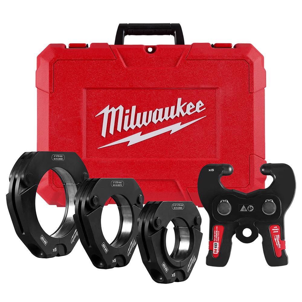 Milwaukee 2-1/2 Inch - 4 Inch CTS-V Pivoting Press Ring Kit for M18 FORCE LOGIC Press Tools