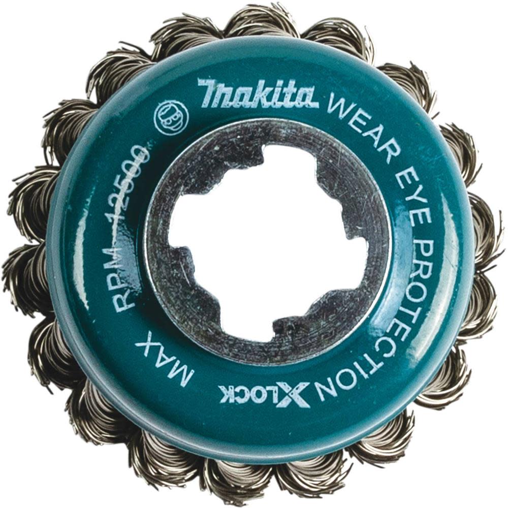 Makita X-LOCK 3-1/8" Stainless Steel Knot Wire Cup Brush