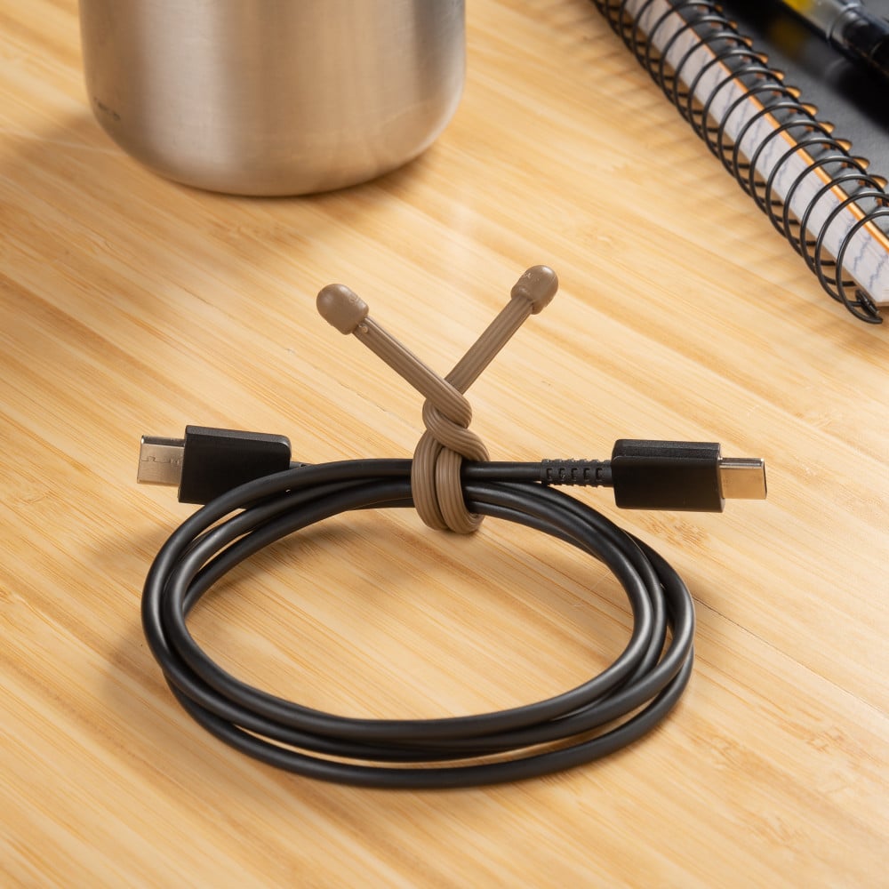 Nite Ize Gear Tie Reusable Rubber Twist Tie 6in 2pk Coyote