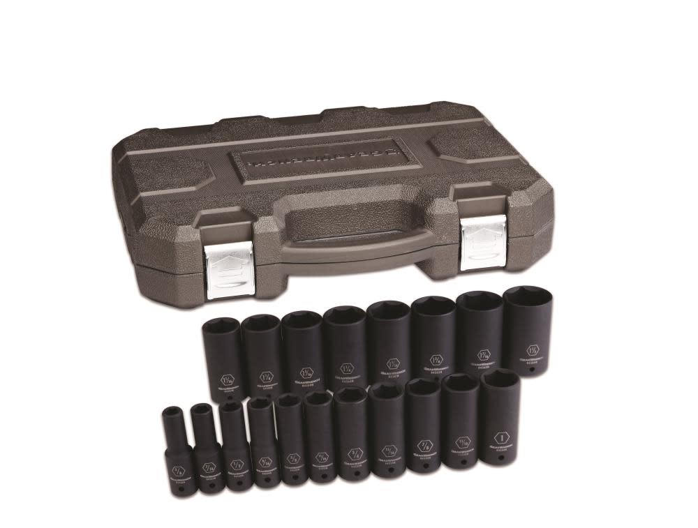 GEARWRENCH 19 Pc. 1/2" Drive 6 Point Deep Impact Socket Set SAE