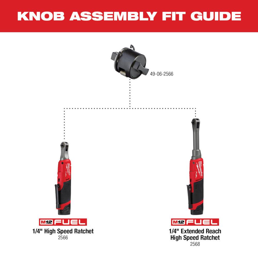Milwaukee 1/4inch High Speed Ratchet Tall Shift Knob
