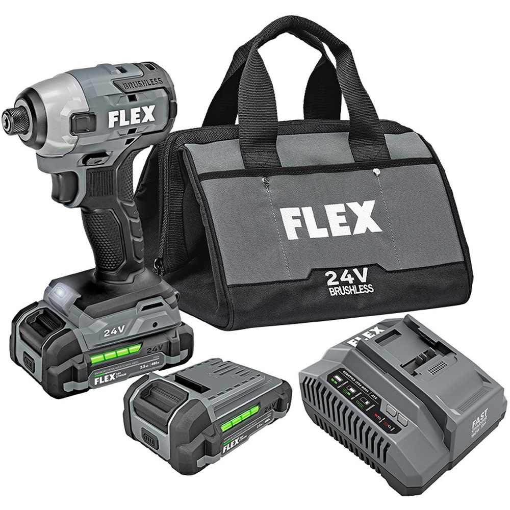 FLEX 24V 1 4 In. Hex Impact Driver Kit FX1351 2A Acme Tools