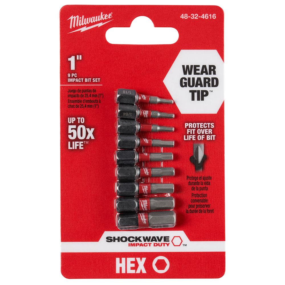 

Milwaukee SHOCKWAVE 9-Piece Impact Hex Insert Bit Set