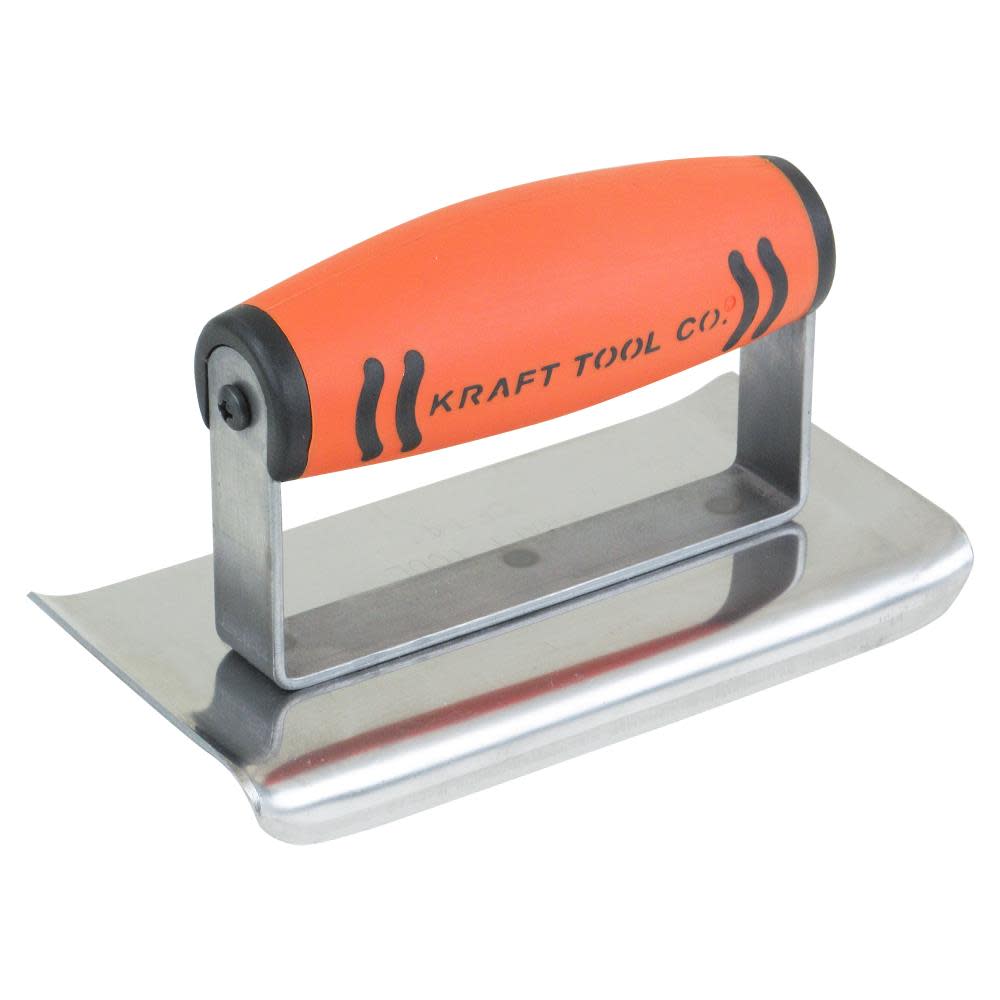 

Kraft Tool Co 6 In. x 3 In. 1/4 In. R Stainless Steel Cement Edger with ProForm Handle
