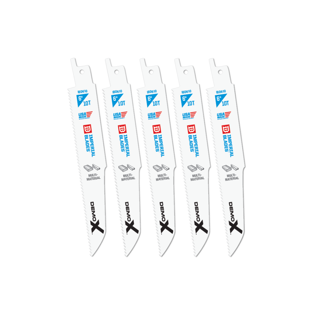 

Imperial Blades Demolition 6" 10 TPI Multi-Material Reciprocating Blade 5PC