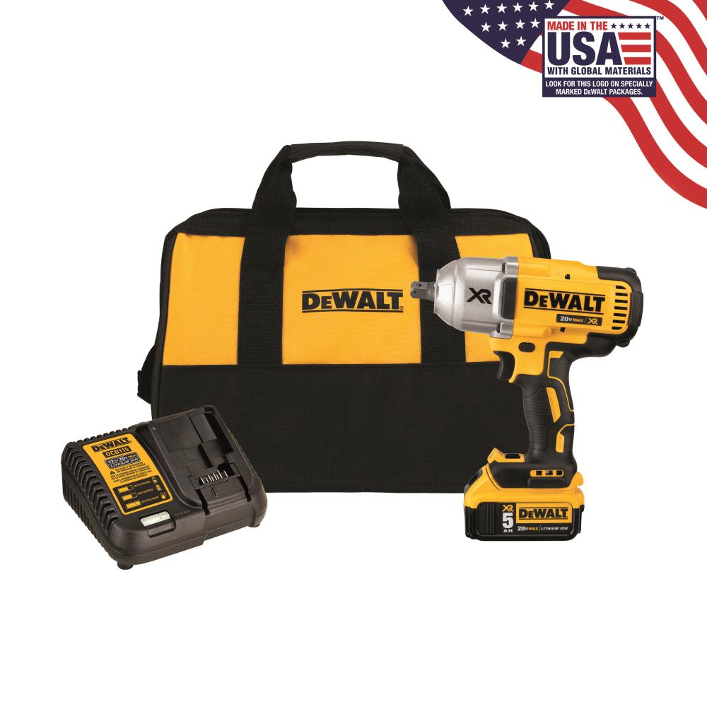 

DEWALT 20V MAX XR High Torque 1/2-in Impact Wrench Kit with Detent Anvil