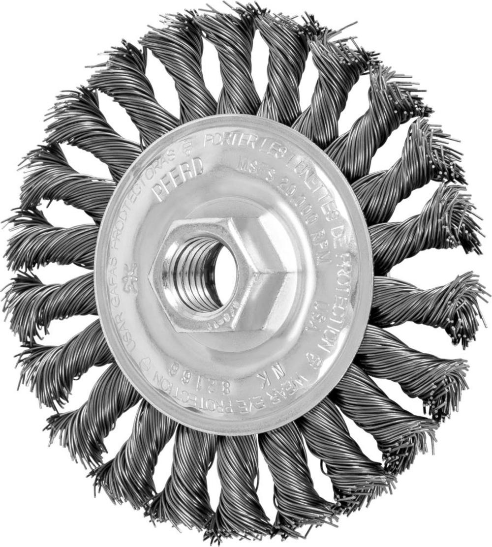 

Pferd 4" Full Cable Mini Knot Wheel .020 CS Wire 5/8 11 Thread