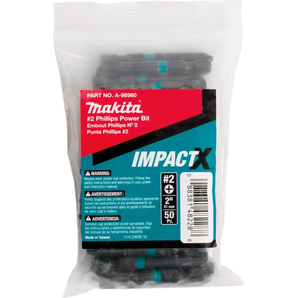 

Makita Impact X #2 Phillips 2 Power Bit 50/pk Bulk