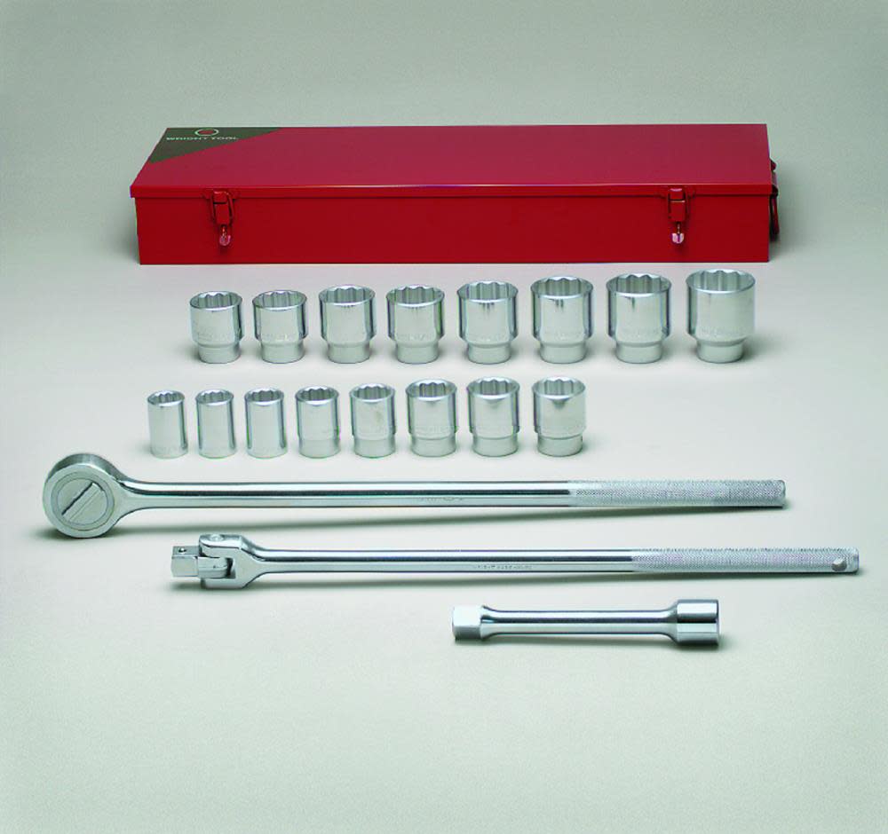 

Wright Tool 3/4 In. Dr 19 pcs. 12 Pt Std Socket Set