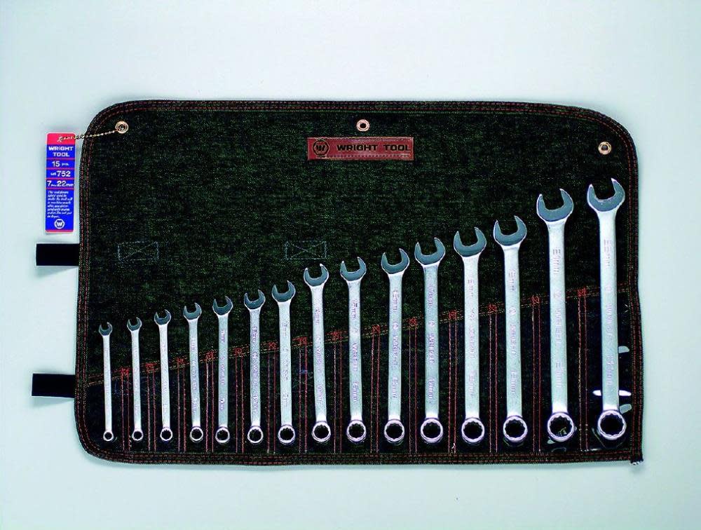 

Wright Tool 15 pc. 12 Pt. Metric Combination Wrench Set 7 mm to 22 mm