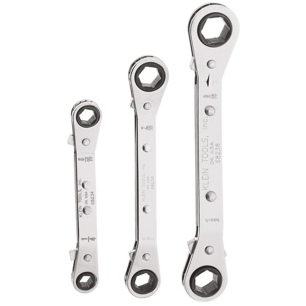

Klein Tools Reverse Ratchet Box Wrench Set 3 Pc