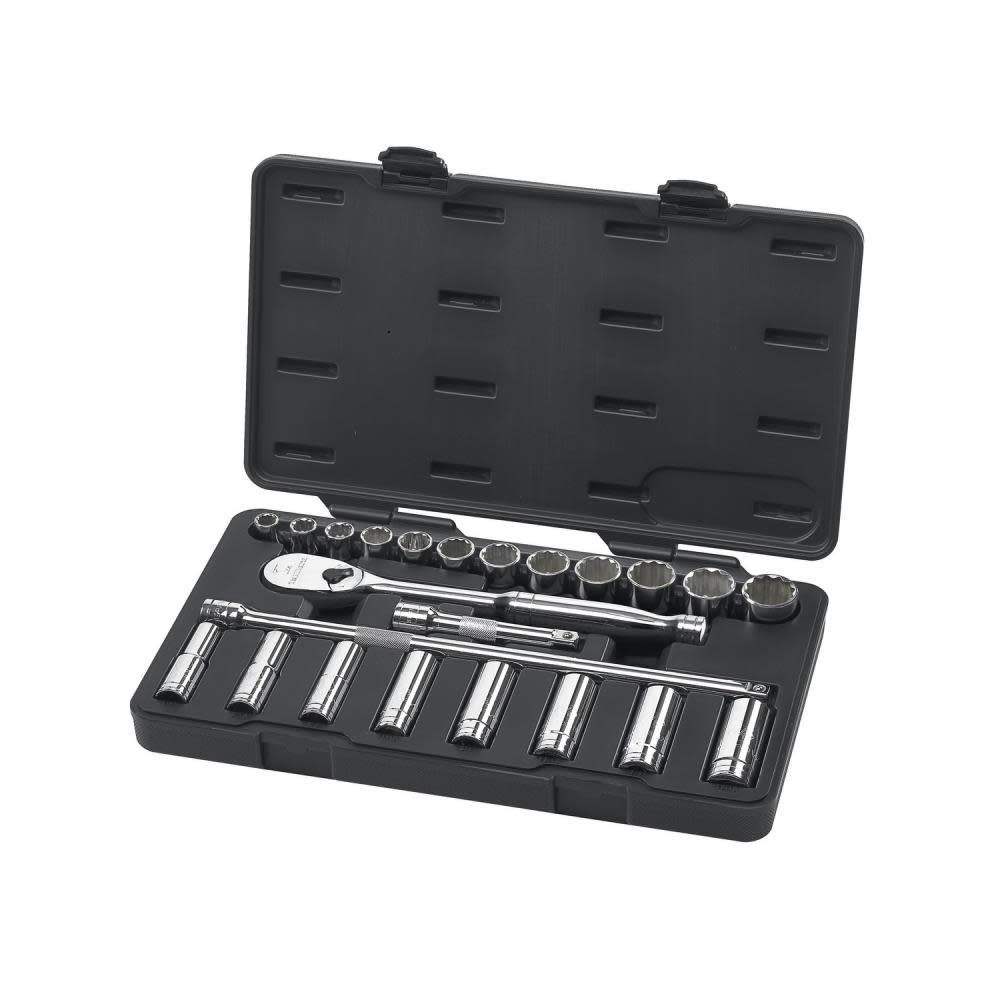 

GEARWRENCH 23 Piece 1/2" Drive 6 Point Standard & Deep Mechanics Tool Set SAE