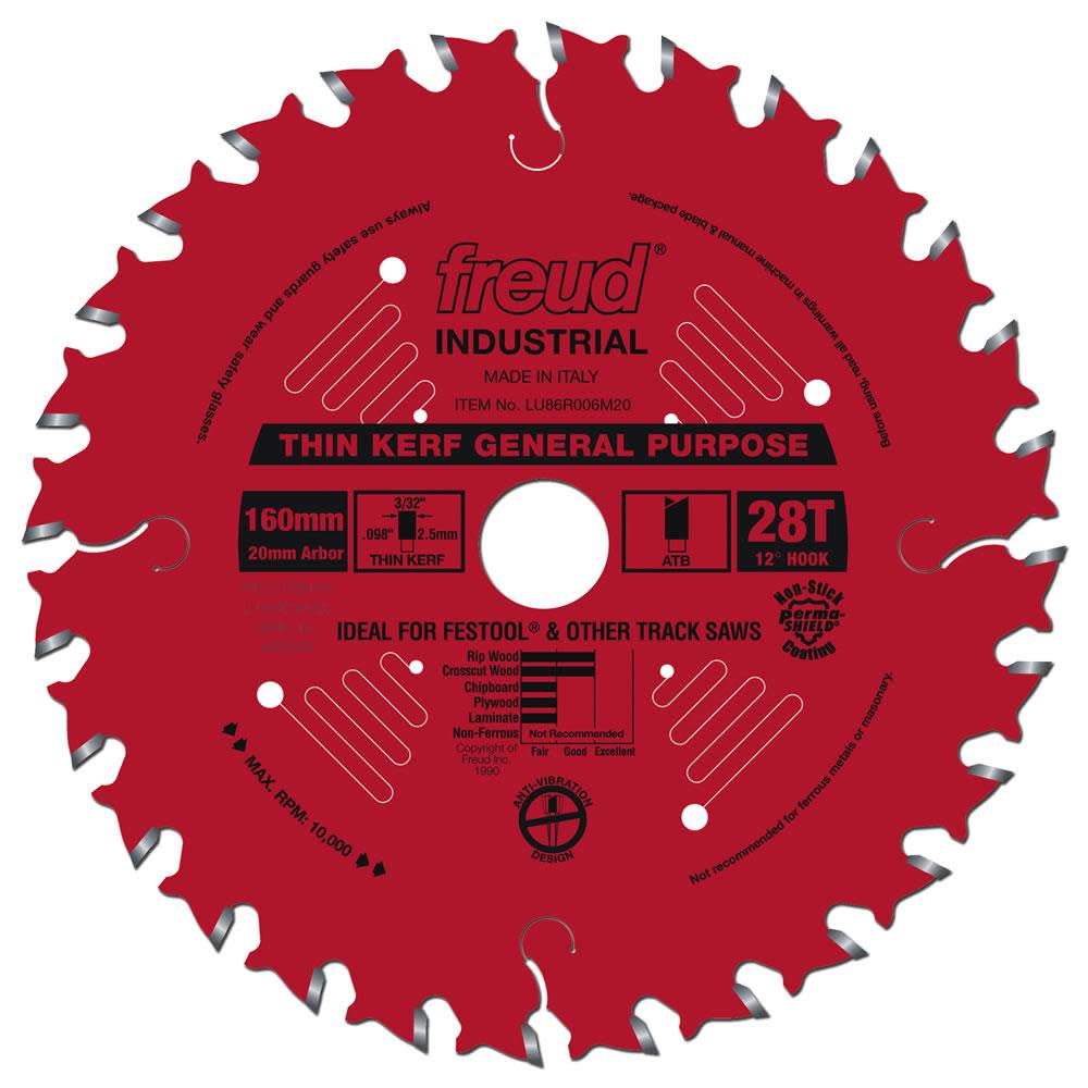 

Freud 160 mm x 28T mm Thin Kerf General Purpose Blade
