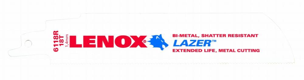 

Lenox 6 In. x 1 In. x 18 TPI LAZAR Reciprocating