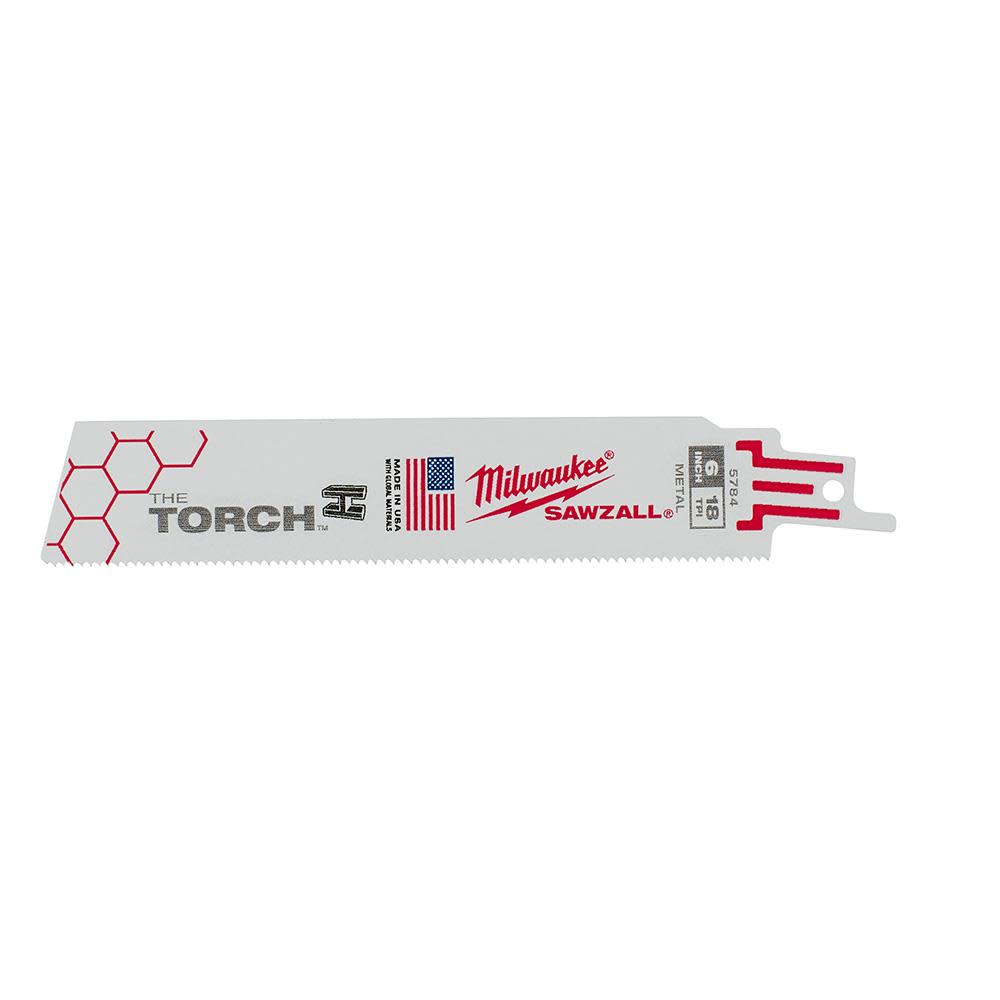 

Milwaukee 6 in. 18 TPI THE TORCH SAWZALL Blade 5PK