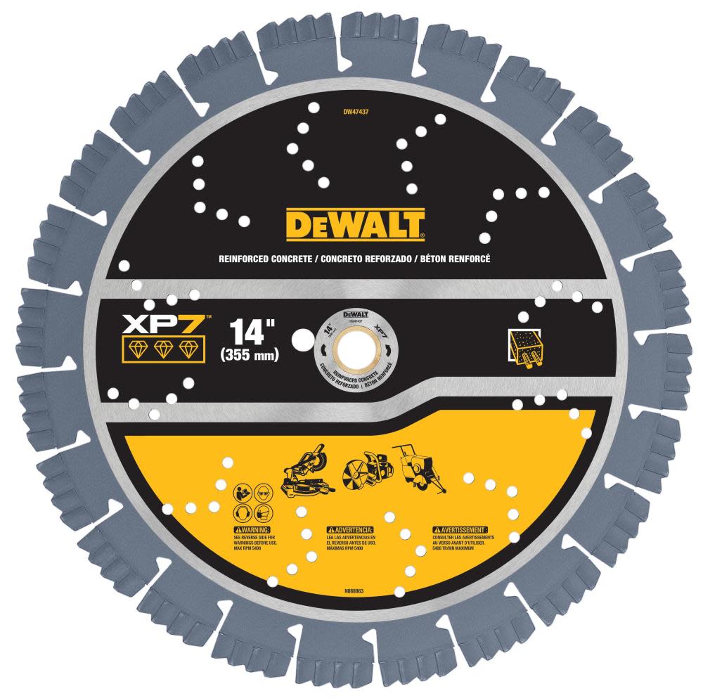 

DEWALT Diamond Blade 14" SEGMENTED XP7 REINFORCED CONCRETE