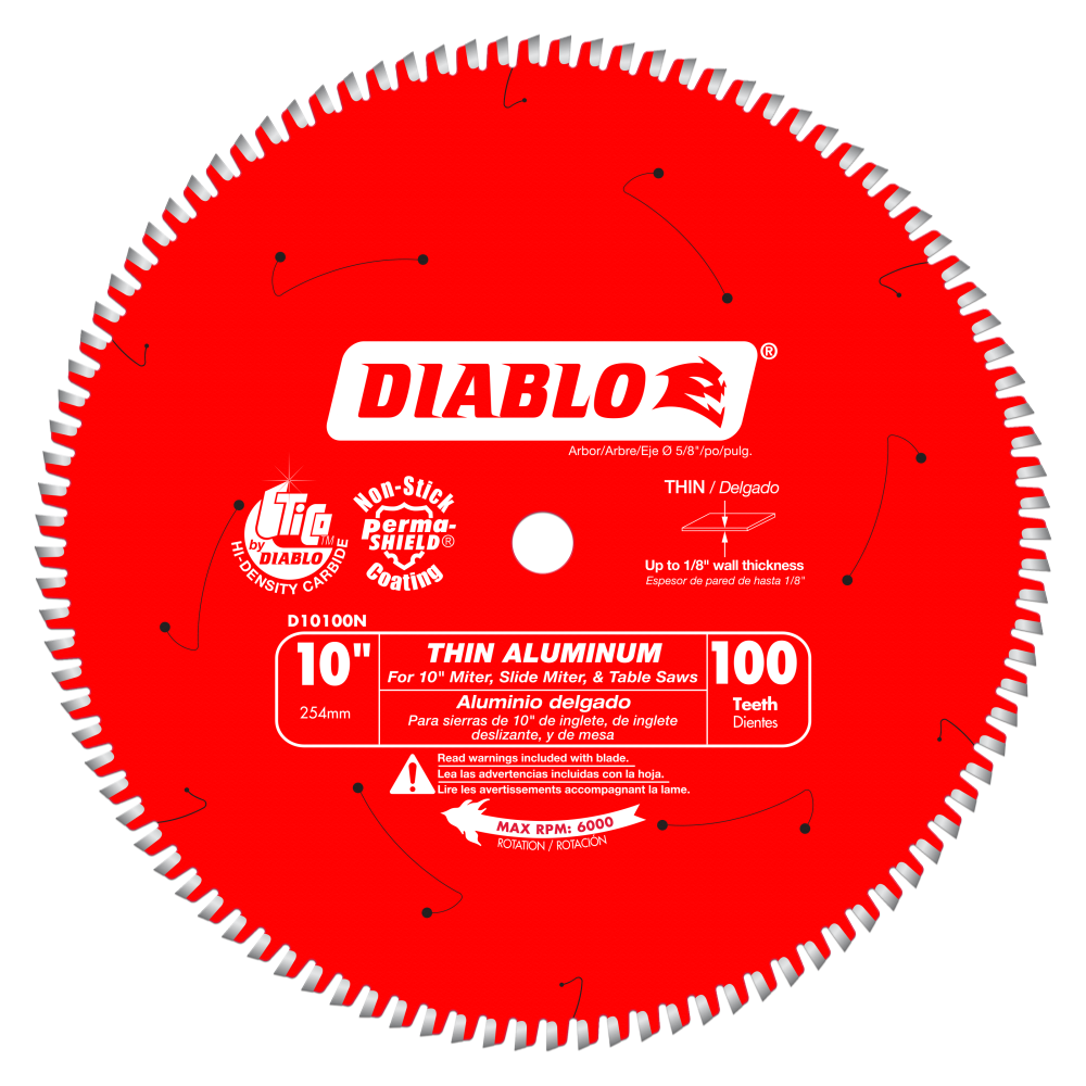 

Diablo Tools 10" x 100 Tooth Thin Aluminum Cutting Saw Blade