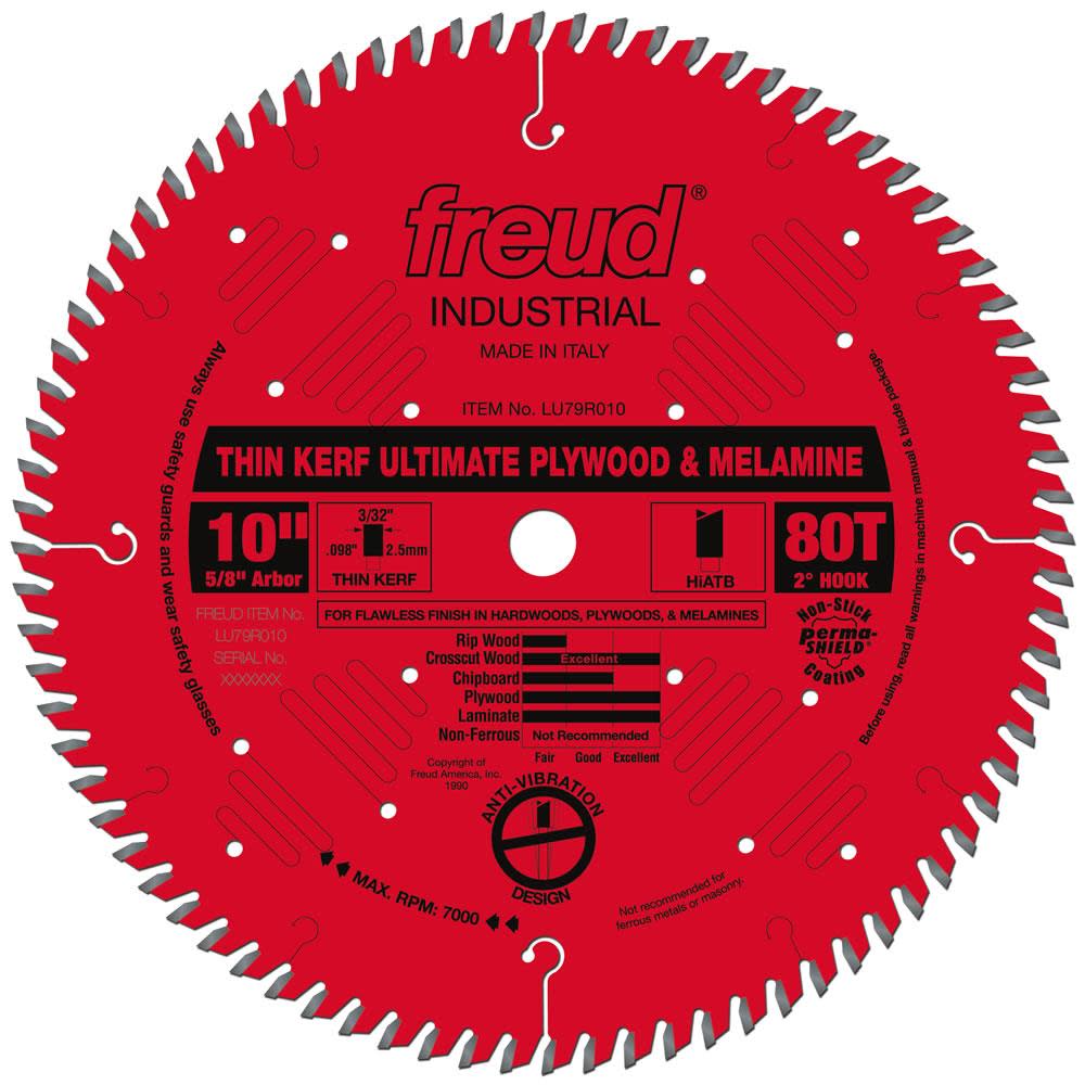 

Freud 10" Thin Kerf Ultimate Plywood & Melamine Blade with Perma-SHIELD Coating